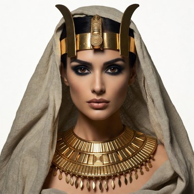 Egyptian woman in golden headdress