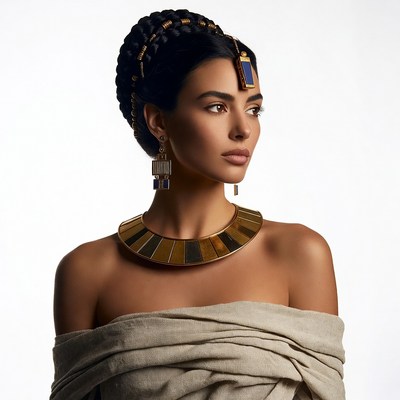 Egyptian woman in gold jewelry