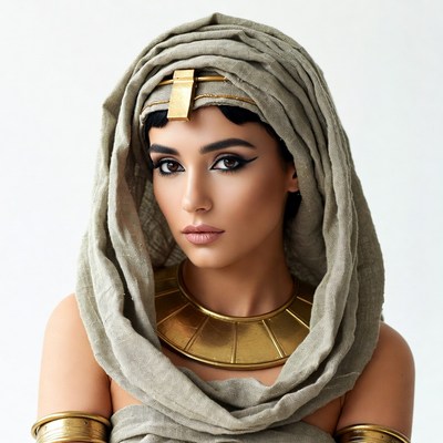 Egyptian woman in gold jewelry