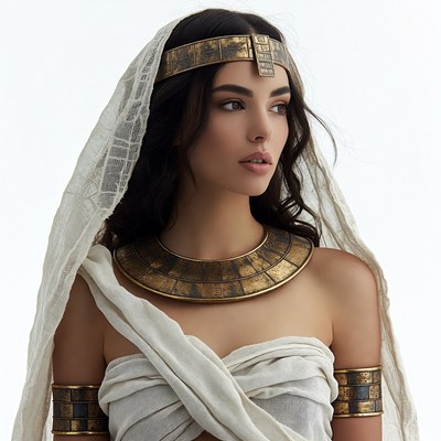 Beautiful woman in Egyptian queen attire