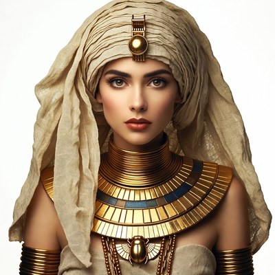 Egyptian Woman in Gold Jewelry