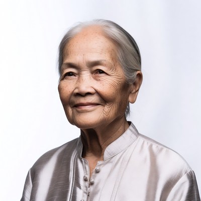 Elderly Asian woman smiling