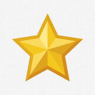 Golden star on white background