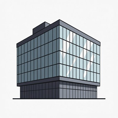 Modern Glass Office Building Illustration