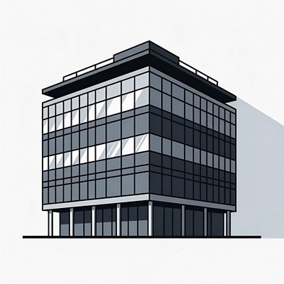 Modern Glass Office Building Illustration