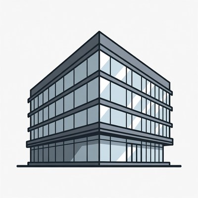 Modern Glass Office Building Illustration