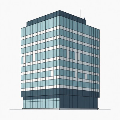 Modern Glass Office Building Illustration