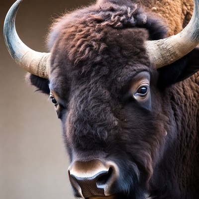 Close-up of American Bison Head