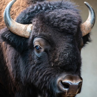 Closeup of American Bison Head