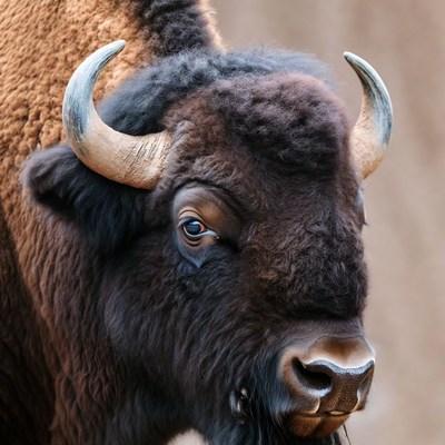 Close-up American Bison Head