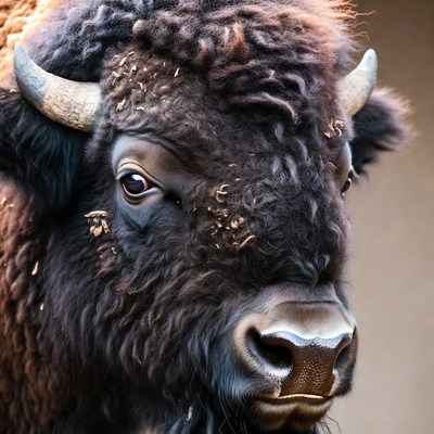 Close-up American Bison Head