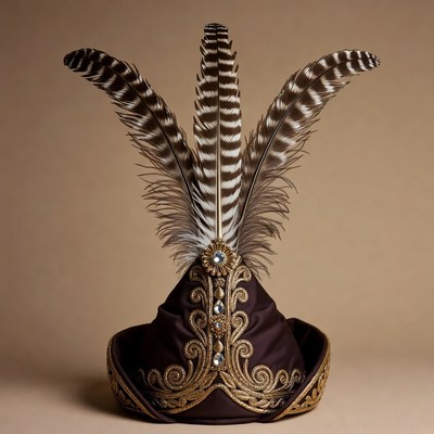 Ornate Brown Feather Headdress