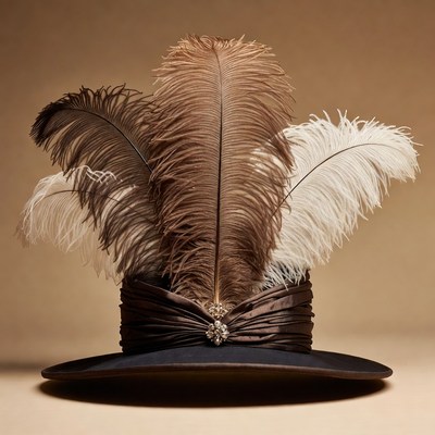 Feathered Brown Velvet Hat