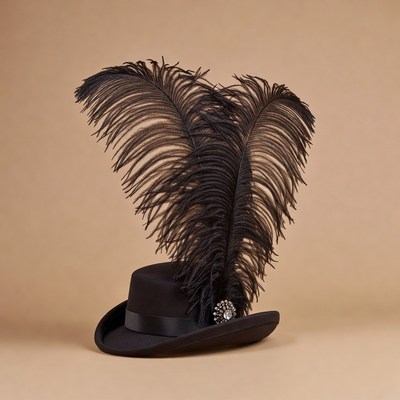 Black Feather Top Hat