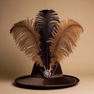 Feathered Brown Felt Hat