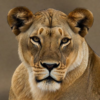Lioness close-up portrait