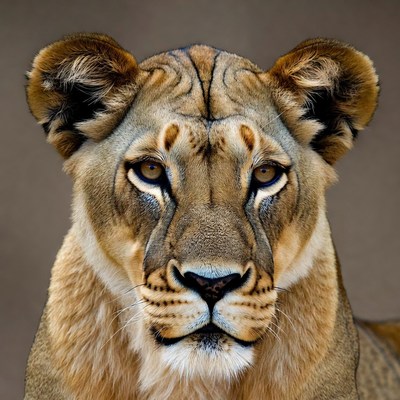 Lioness close-up portrait
