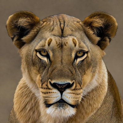 Close-up lioness portrait