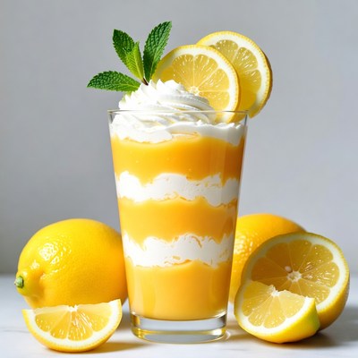 Lemon Cream Dessert in Glass