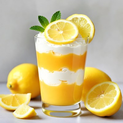 Lemon Whipped Cream Dessert Glass