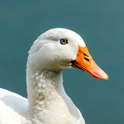 White goose with orange beak