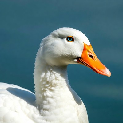 White goose with orange beak