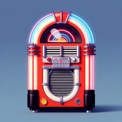 Retro Neon Jukebox Illustration