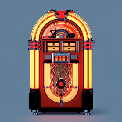 Vintage Red Neon Jukebox