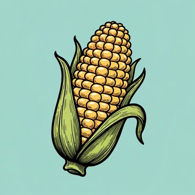 Corn cob illustration