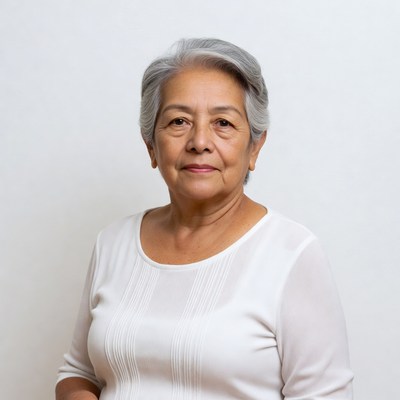 Elderly Asian woman smiling portrait