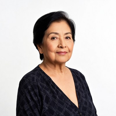 Asian woman in black dress