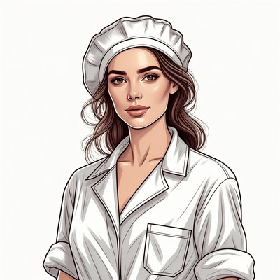 Woman wearing chef hat
