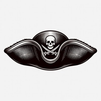 Pirate Skull Crossbones Tricorn Hat