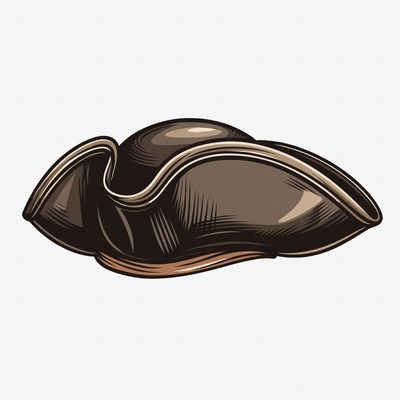 Pirate Tricorn Hat Illustration