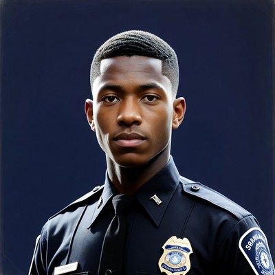 African-American police officer portrait