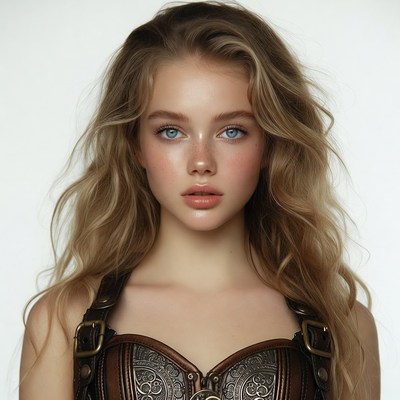 Young woman in steampunk corset