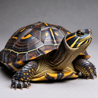 Red-eared slider turtle close-up