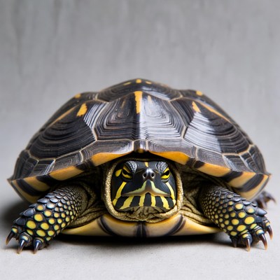 Close-up of yellow-bellied slider turtle