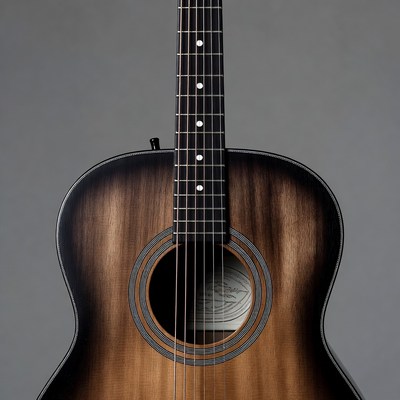 Black Acoustic Guitar Closeup