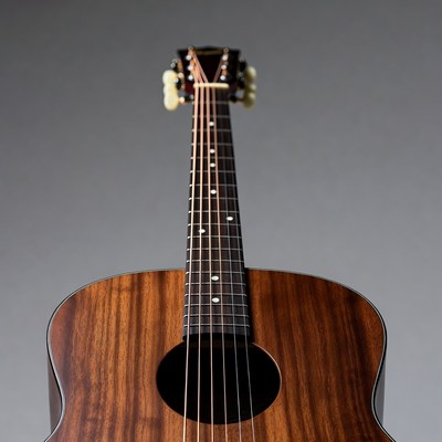 Brown Acoustic Guitar Front View