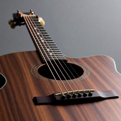 Brown Acoustic Guitar Closeup