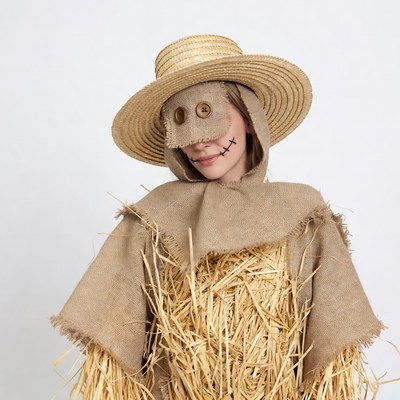Girl in scarecrow costume