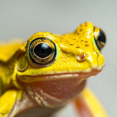 Close-up yellow tree frog