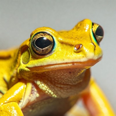 Close-up yellow tree frog