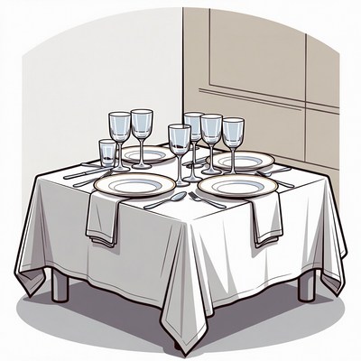 Elegant Table Set for Dinner