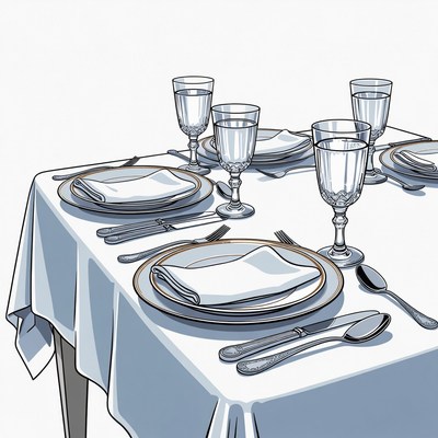 Elegant Table Setting with Wine Glasses