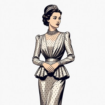 Elegant Victorian woman in lace dress