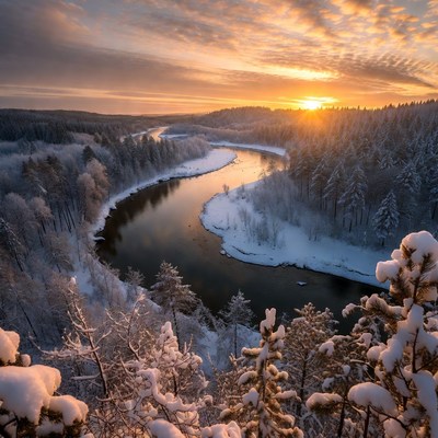 Snowy River at Sunset
