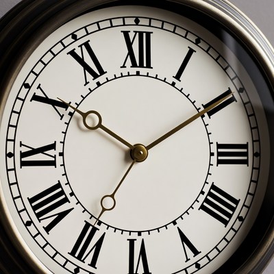 Gold Roman Numeral Wall Clock