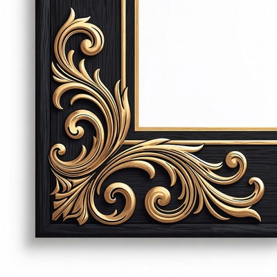 Ornate Black Gold Picture Frame